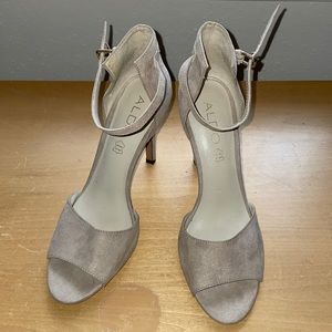 Aldo Neutral Suede Heels